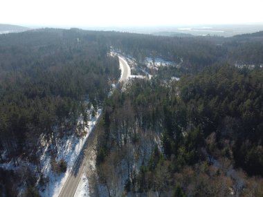 Hava aracı ile Bavyera 'da kış manzarası