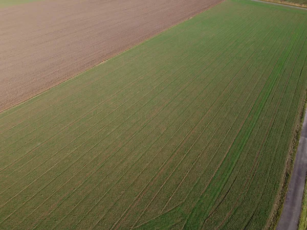 Αεροφωτογραφία Των Γεωργικών Αγρών Στη Βαυαρία Γερμανία — Φωτογραφία Αρχείου