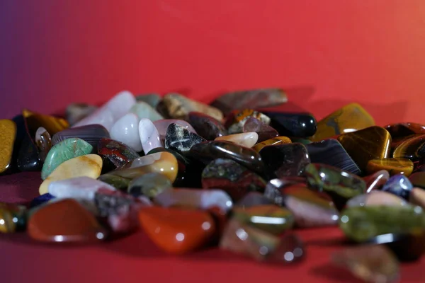 Close Lot Colorful Stones — Stockfoto