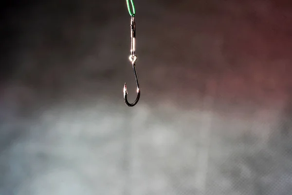Fishing Hook Dark Background Close Selective Focus — Stockfoto