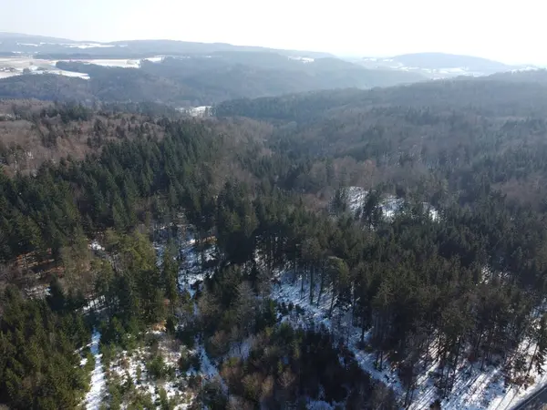 Paesaggio Invernale Baviera Con Drone Come Fotografia Aerea — Foto Stock