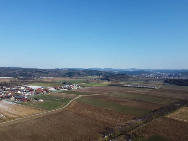 Zimowy Krajobraz Bawarii Dronem Jako Zdjęciem Powietrza — Zdjęcie stockowe