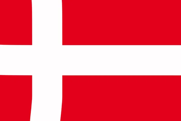 Flaga Danii Oficjalne Kolory Właściwa Proporcja Prawidłowe Kolory — Zdjęcie stockowe