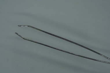 Stainless steel manicure set isolated in detail