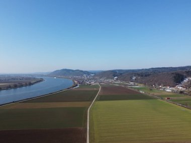 Hava aracı ile Bavyera 'da kış manzarası