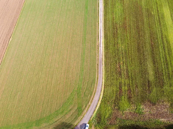 Aerial View Agricultural Fields Bavaria Germany — 图库照片