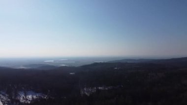 Beautiful view of the forest, mountains and trees