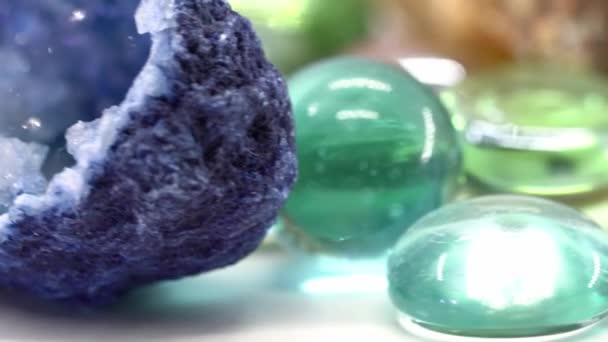 Piedra Preciosa Giros Artificiales Naturales — Vídeos de Stock