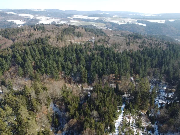 Zimowy Krajobraz Bawarii Dronem Jako Zdjęciem Powietrza — Zdjęcie stockowe
