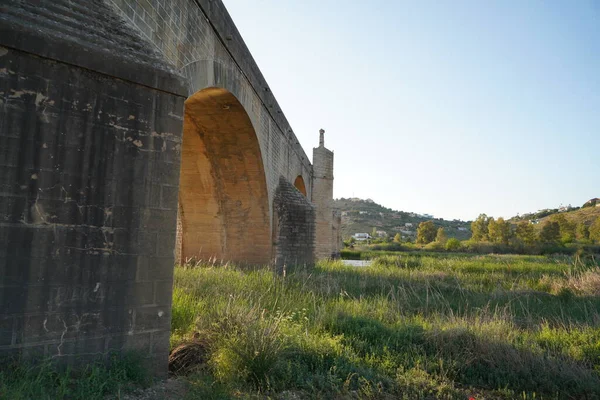 Medellin Ρωμαϊκή Γέφυρα Πάνω Από Guadiana Στην Ισπανία — Φωτογραφία Αρχείου