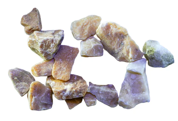 クリッピングパスを持つ白い背景に隔離された鉱物石の破片 — ストック写真