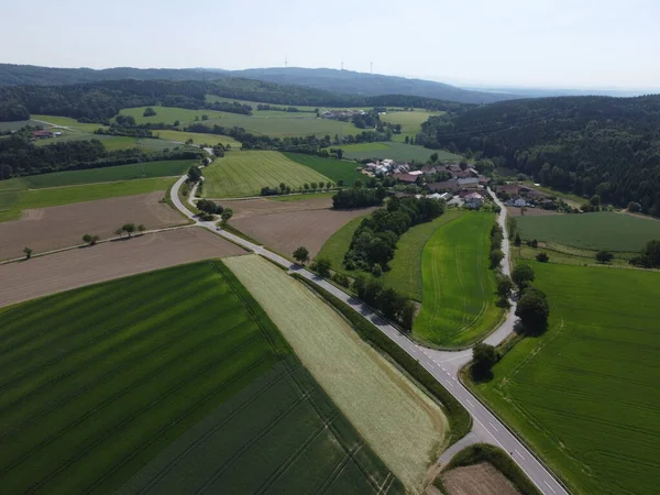 ドイツのファルケンシュタイン近郊のバイエルンの森の空中風景 — ストック写真