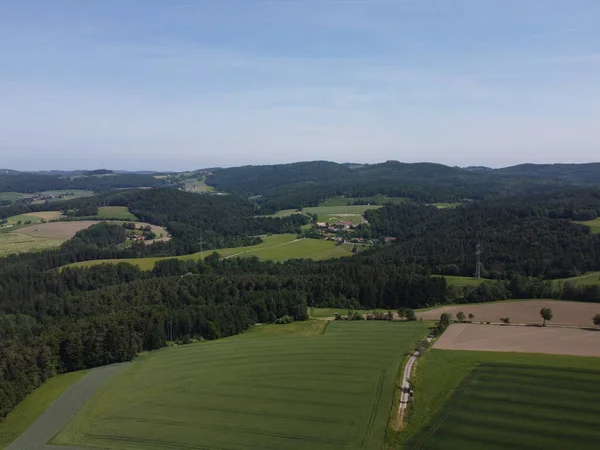 Letecký Pohled Bavorsko Lesy Poli — Stock fotografie