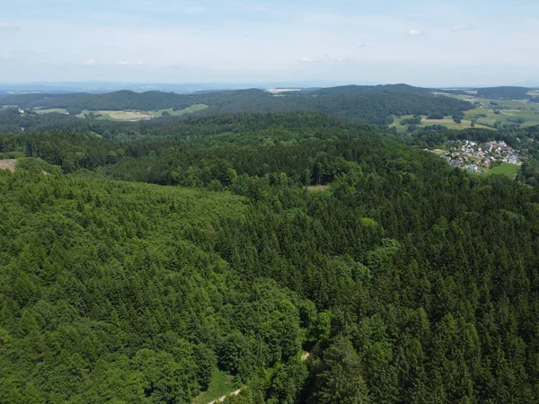德国法尔肯斯坦附近巴伐利亚森林的空中景观 巴伐利亚 — 图库照片