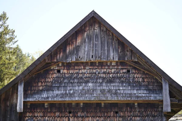 Bauernhaus Mit Viel Holz Und Stein Detail — Stockfoto