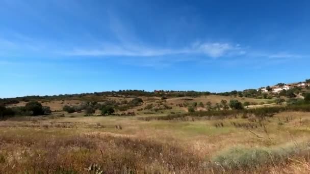 Portugal Avec Serpentines Paysage Aride Dans Ciel Bleu Alcoutim — Video