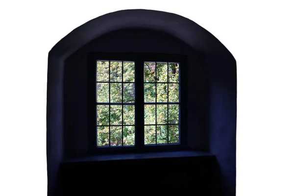 Окно Изолировано Черном Фоне — стоковое фото