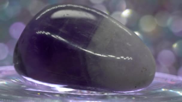 紫水晶石英砂被用作宝石和观赏石 作为宝石具有治疗效果 — 图库视频影像