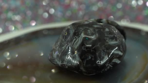 Achátová Achátová Geoda Nestejnoměrně Používaný Termín Geologie Mineralogie — Stock video