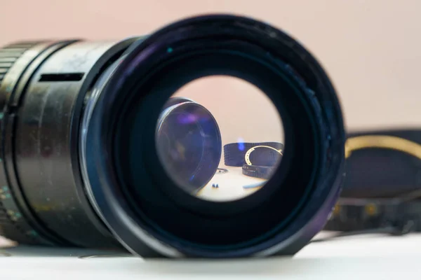 Disassemble Lens Photography Its Component Parts — Stok fotoğraf