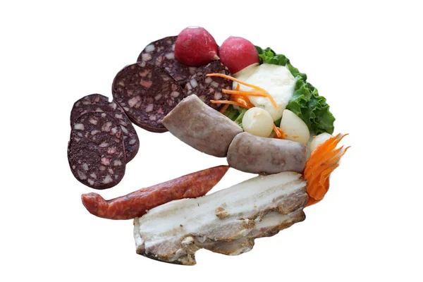 Verschiedene Arten Von Fleisch Und Gemüse — Stockfoto