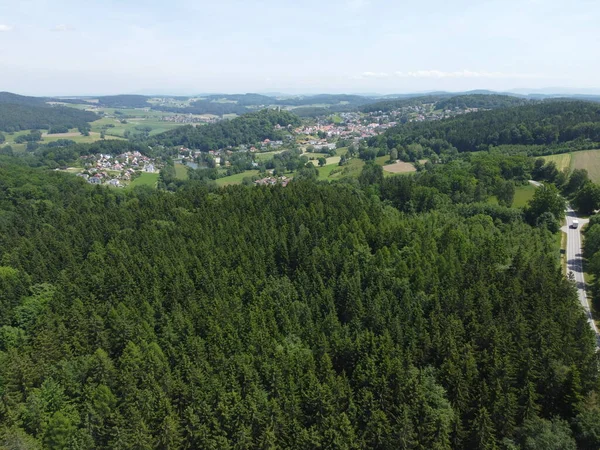 Widok Lotu Ptaka Las Bawarski Pobliżu Falkenstein Niemcy Bawaria — Zdjęcie stockowe