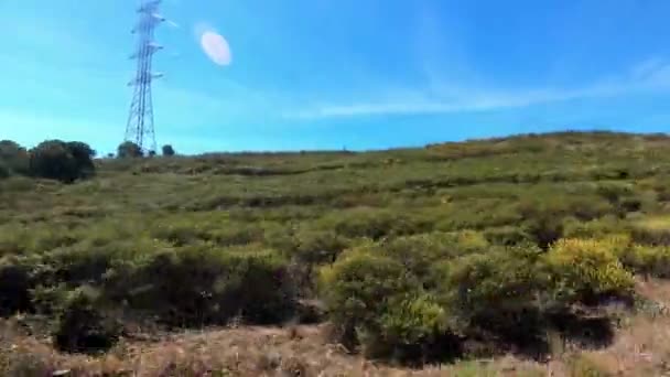 Португалія Серпентинами Безплідним Ландшафтом Блакитному Небі Сайті Alcoutim — стокове відео