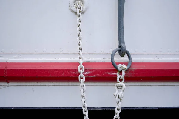 Kotva Kotevní Řetěz Přístavu Rybářské Lodi — Stock fotografie