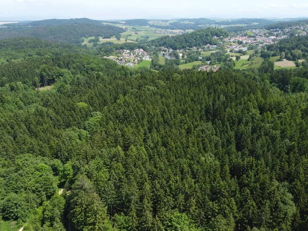 德国法尔肯斯坦附近巴伐利亚森林的空中景观 巴伐利亚 — 图库照片