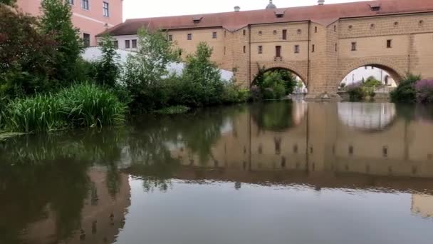Amberg Com Edifícios Antigos Males Rio Baviera — Vídeo de Stock
