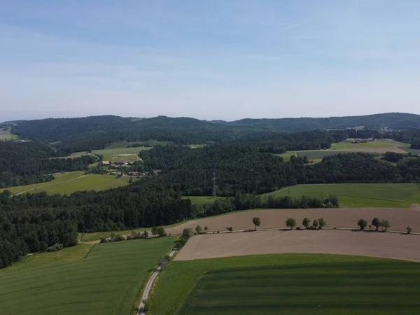 Almanya Falkenstein Yakınlarındaki Bavyera Ormanı Nın Havadan Görünüşü — Stok fotoğraf