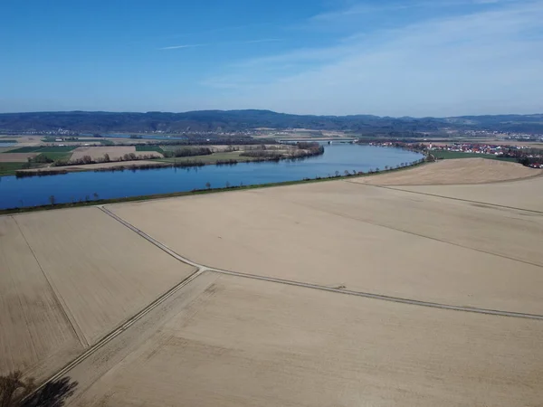Donau Als Luftaufnahme Bayern Frühling — Stockfoto