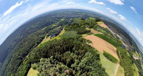 Зелені Поля Баварії Долині Повітряним Видом Взимку — стокове фото