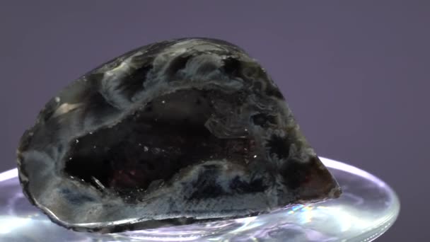 Ágata Geoda Ágata Término Utilizado Uniformemente Geología Mineralogía — Vídeo de stock