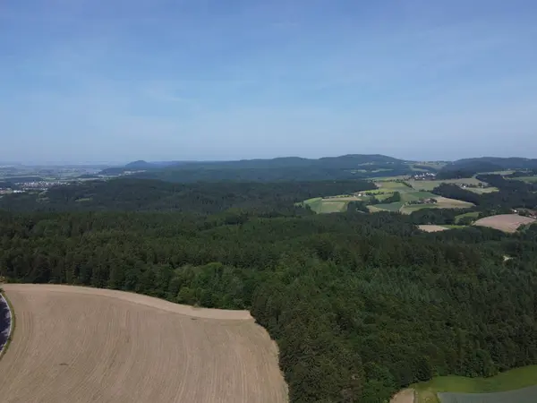 Vista Aérea Baviera Com Florestas Campos — Fotografia de Stock