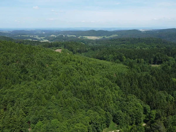 Повітряний Вид Баварію Лісами Полями — стокове фото