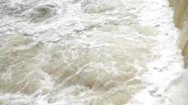 Заграждение Чистой Водой Дунае Высоких Вод Баварии — стоковое видео