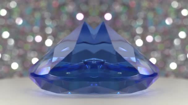 Diamante Azul Artisticamente Espelhado Gira Círculos — Vídeo de Stock