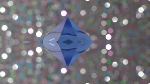 Diamantblau Kunstvoll Verspiegelt Dreht Sich Kreis — Stockvideo