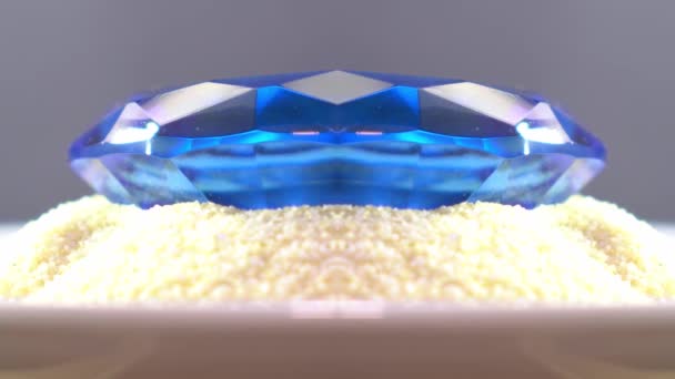 Diamante Azul Ingeniosamente Reflejado Gira Círculos — Vídeos de Stock