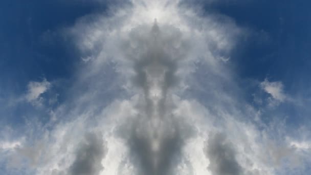 Chmurne Niebo Przemijaniu Czasu Zręcznie Edytowane Niebieskim Niebem Puszystymi Chmurami — Wideo stockowe