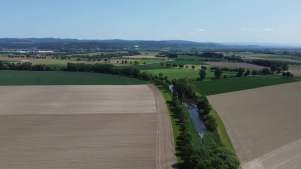 Vyschlá Pole Důsledku Změny Klimatu Údolí Dunaje Bavorsku — Stock video