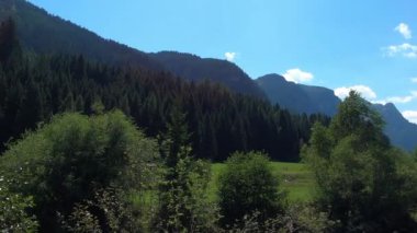 Avusturya 'daki dağlar bir dere boyunca ve yürüyüş yolu boyunca