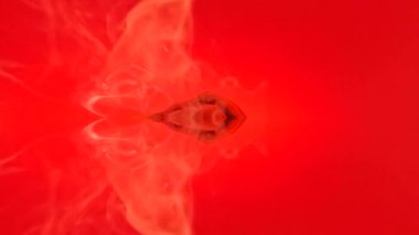 Mumdan çıkan duman, sanatsal olarak kırmızı arka plana yansıyor, 4k