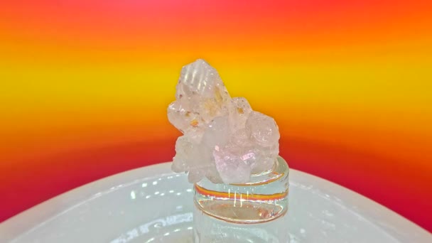 Kryształ Kamienny Jest Kwarcem Najczystszej Najbardziej Przejrzystej Formie — Wideo stockowe