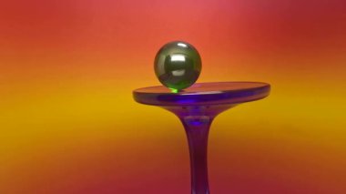 Mavi arka planda yuvarlanan renkli cam toplar