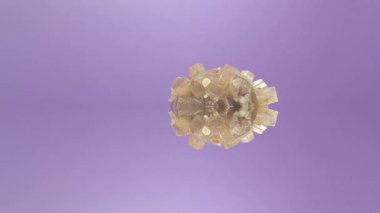 Stüdyoda sade bir arka planda ince kuvars ile Aragonit mücevheri