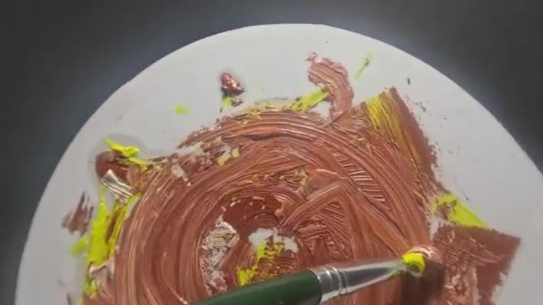 Живопись Масляными Красками Покрасочными Средствами Покраски — стоковое видео