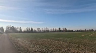 Soğuk havada kır yolunda araba sürmek.