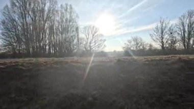 Soğuk havada kır yolunda araba sürmek.